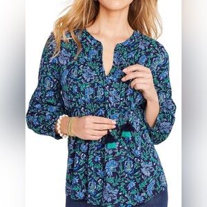 Vineyard Vines Blue Floral Blouse